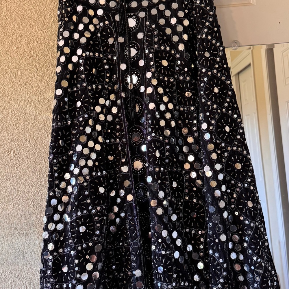 Mirrored drawstring skirt